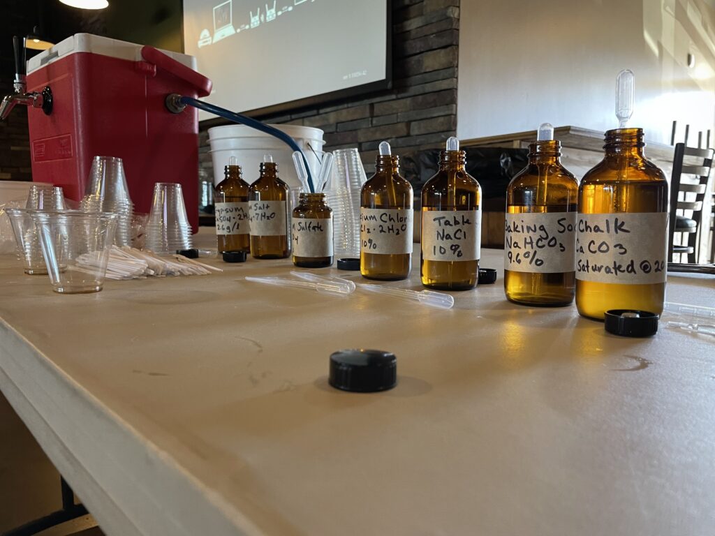 Beer salts in bottles for sampling