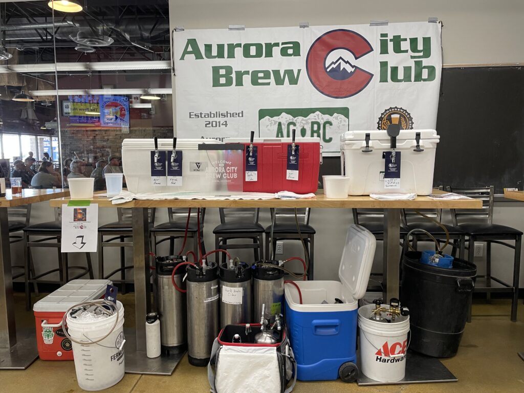 Aurora City Brew Club tap table at Colorado Homebrewers Conference 2024